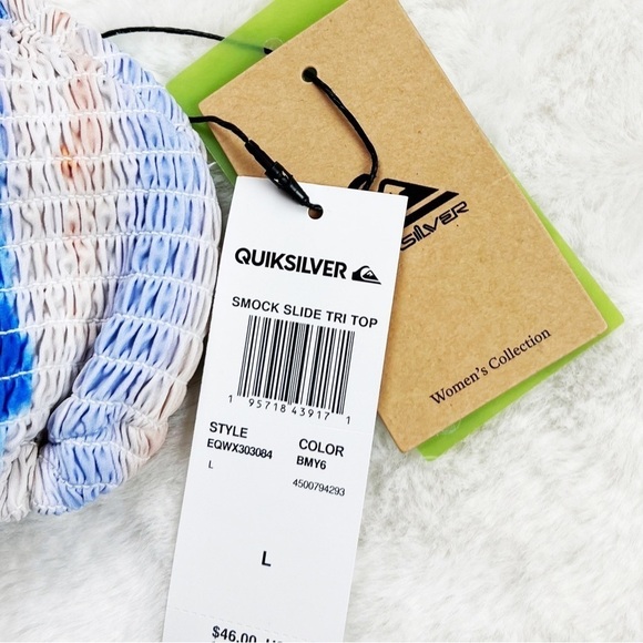 NWT Quicksilver Womens Smock Triangle Bikini Top Tie Dye - Picture 5 of 7